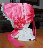 Bonnet Hat Satin Fancy Adult, Sissy, Lolita, Costume, Rave, Cosplay