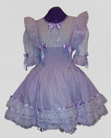 Schoolgirl Gingham Dress with Bows, Sissy, Lolita, Costume, Rave, Cosplay