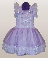 Sundress - Happy dress with Cotton fabric, tulle overskirt, lace, bows, Lolita, Sissy, Costume, Rave, Cosplay