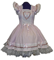 Sundress - Heart Pink Gingham and Cotton, Sissy, Lolita, Rave, Cosplay