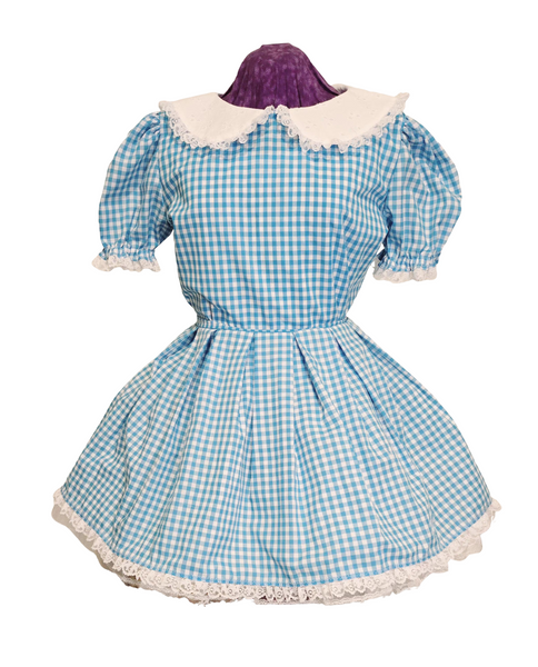 Simple Gingham Dress with Collar, Sissy, Lolita, Costume, Rave, Cosplay