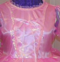 Princess Dress, Pink sparkle organza, satin, lacing, Sissy, Lolita, Costume, Rave, Cosplay