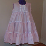 Tiered Cotton Blend Dress, Lace, Ribbon, Sissy, Lolita, Costume, Rave, Cosplay