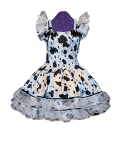 Sundress - Cow Print Satin, Sissy Dress, Lolita, Costume, Rave, Cosplay