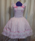 Sundress - Cotton Dress with Lace trim, Sissy, Lolita, Costume, Rave, Cosplay