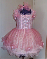 Polka Dot Tulle Dress, Sissy, Lolita, cotton, tulle, lacing