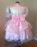 Princess Dress, Pink sparkle organza, satin, lacing, Sissy, Lolita, Costume, Rave, Cosplay